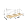 thumbnail image 3 of mfyjkho Wall Mounted Shelf, No Drill Hanging Storage Basket, Bedroom Office Iron Mesh and Wood Organizer, White, Medium Size 35X14X11Cm, 3 of 6