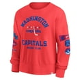 thumbnail image 2 of Women's Fanatics  Red Washington Capitals Oversized Vintage Go Team Pullover Sweatshirt, 2 of 3
