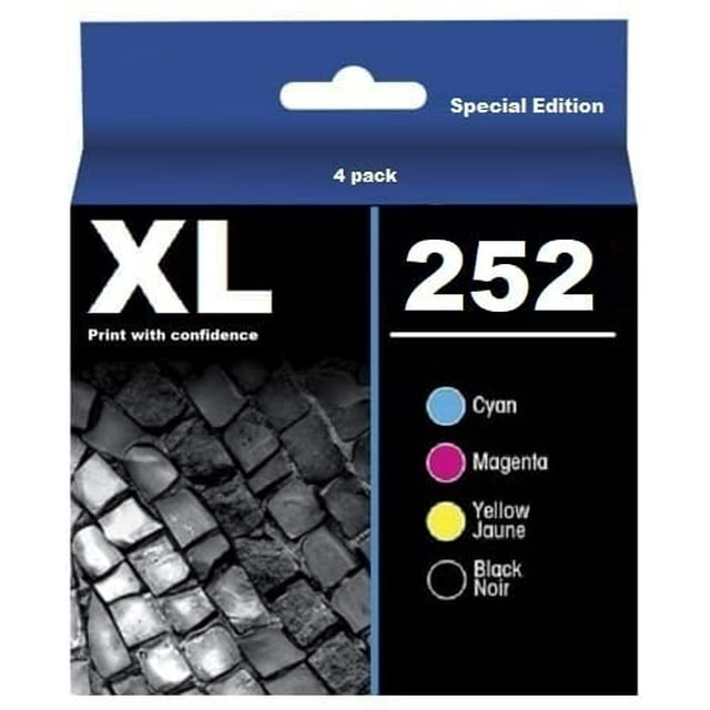 InkjetsClub Compatible Ink Cartridge Replacement for Epson 252XL High Yield Ink Cartridge Value Pack. (4 Pack (Black, Cyan, Magenta, Yellow))