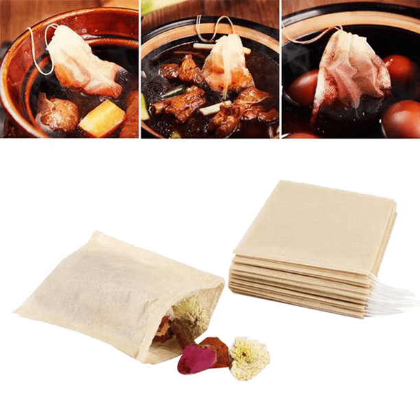 200 Sachets Filtre à Thé Jetables Avec Cordon – Papier Naturel Sans Blanchiment, Idéal Thé En Vrac & Infusions