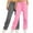 Pink, variant on 2 Pack Wide Leg Sweatpants For Women Casual Sanitary Loose Sports Solid Color Navy Joggers Pants S-2XL