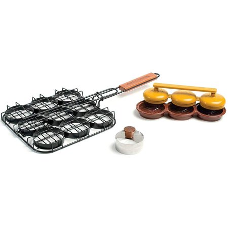 The Charcoal Companion Deluxe Mini-Burger Sliders Grill and BBQ Set, CC3072