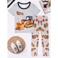 thumbnail image 3 of QEFJNO 3-12Y Boys Pajamas Little Big Boys Pajamas Short Sleeves and Pants 2 Pieces Summer Pjs Set Kid Excavator Sleepwear, 3 of 15