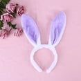 thumbnail image 2 of Diademas con orejas de conejo de peluche (blancas y moradas), 2 of 7