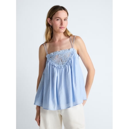 Scoop Women's and Women's Plus Flowy Lace Tank Top, Sizes XS-4X