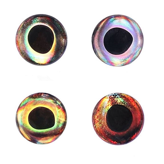 Opolski 20 Pcs 7-15mm 4D Fly Fishing Lure Eyes Tying Jig Tackle Crafts Dolls Waterproof
