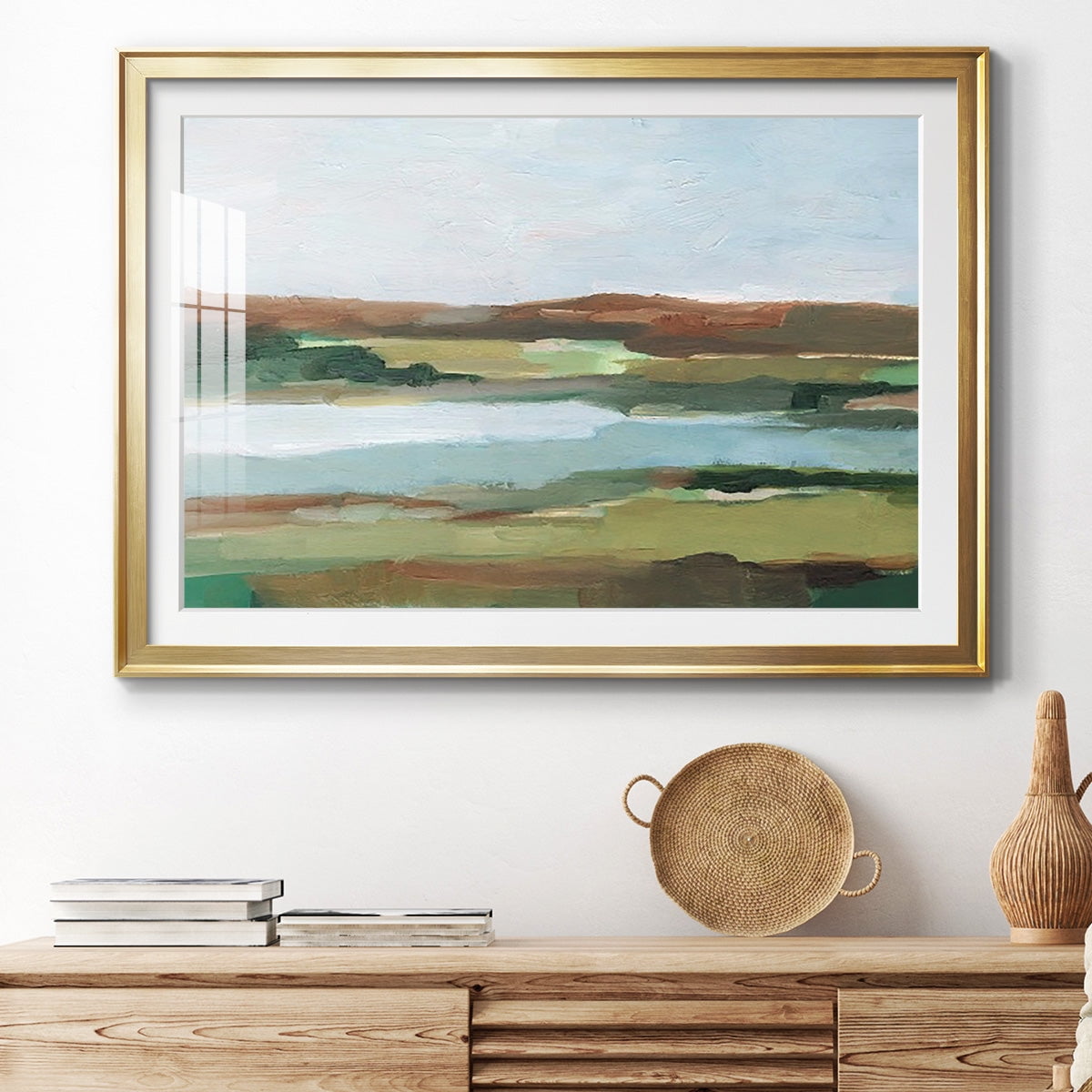 Autumn River Crossing II Premium Framed Print - Ready to Hang