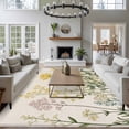 thumbnail image 4 of Area Rug 72×108in, Farmhouse Flower Wildflower on Vintage Linen Floor Carpet Living Room Rug, Spring Herb Non-Slip Welcome Mat Indoor Rugs for Bedroom Dining Room, 4 of 9