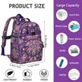 thumbnail image 4 of Vintage Retro Paisley Floral School Backpack Adjustable Padded Straps Chest Buckle Spacious Durable Bookbag For Elementary Student, 4 of 5