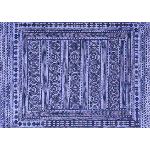 Ahgly Company Machine Washable Indoor Rectangle Southwestern Blue Country Area Rugs, 2' x 3'