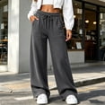 thumbnail image 6 of Njagoc3 Wide Leg Pants for Women Yoga Sweatpants Lounge High Waisted Drawstring Casual Loose Baggy Pants, 6 of 6