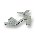 thumbnail image 3 of FLORAL Melina Women's Wide Width Ankle Strap Buckle Rhinestone Flower Sandal SILVER 8, 3 of 6