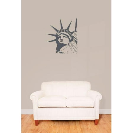 Wall Stickers Of New York City Vinyl Wall Decal Sticker : Statue Of Liberty Head New York City Ellis Island Bedroom Bathroom Living Room Picture Art Peel & Stick Mural Size: 10 Inches X 15 Inches - 22 Colors Available ()