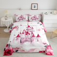 thumbnail image 2 of Erosebridal Floral Castle Bedding Sets King with Comforter,Butterfly Flower Bedding King Comforter Set,Dreamy Princess Down Comforter,Breathable Female Bedroom Decor,Reversible,3-Piece, 2 of 8