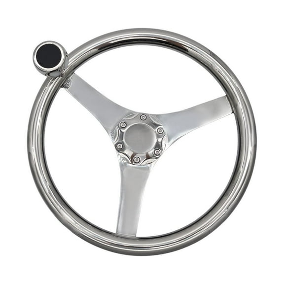 Marine City13-1/2 inch Marine Grade Aluminum Fabricated Sports Steering Wheel with Aluminum Knob