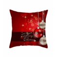 thumbnail image 2 of Homellea Christmas Throw Pillow Cover, 18 x 18 Inch Gold Merry Christmas Pillow Case with Hanging Ornament and Snowflake Print, Cover Only for Sofa, Couch, Bed and Holiday Decor, 2 of 6