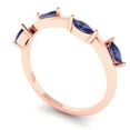 thumbnail image 2 of 0.4 ctw Wedding Band for Women - 14K Rose Gold Simulated Tanzanite Stackable Eternity Ring, 2 of 6