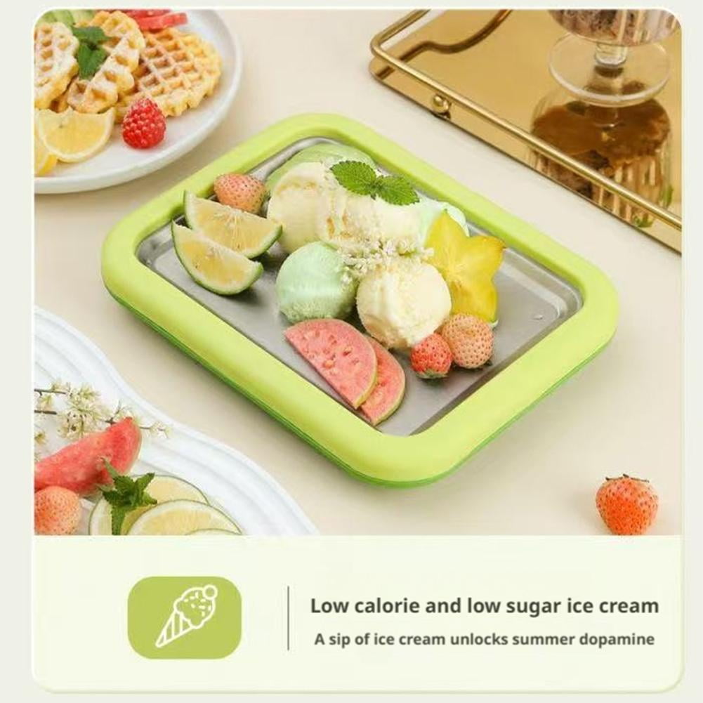 Typpkmm – Foldable Ice Cream Maker Pan with 2 Scrapers Ice Cream Maker Plate