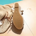 thumbnail image 6 of Xdegoge Flatform Wedges for Women Open Toe Polka Dot Ankle Strap Sandals Canvas Buckle Espadrille Wedge Slip On High Flatformparty Shoes, 6 of 9