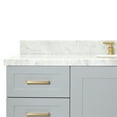thumbnail image 5 of Ariel Taylor 61 In. Rectangle Sink Vanity With Carrara White Marble Countertop In Grey, 5 of 10