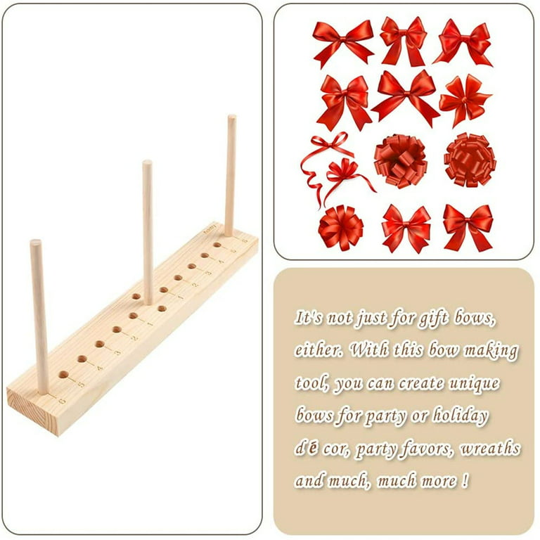 SACATR Bow Maker for Ribbon, Holiday Wreaths,Wooden Wreath Bow Maker Tool for Creating Gift Bows, Party Decorations, Hair Bows, Corsages, Holiday