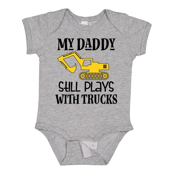 Inktastic Construction Daddy Still Plays with Trucks Boys or Girls Baby Bodysuit