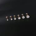 thumbnail image 2 of QQTDFG 1 Pair 20g Stainless Steel Stud Earrings CZ Cartilage Earring Ear Piercing 3-8MM-Rose gold-4mm, 2 of 2