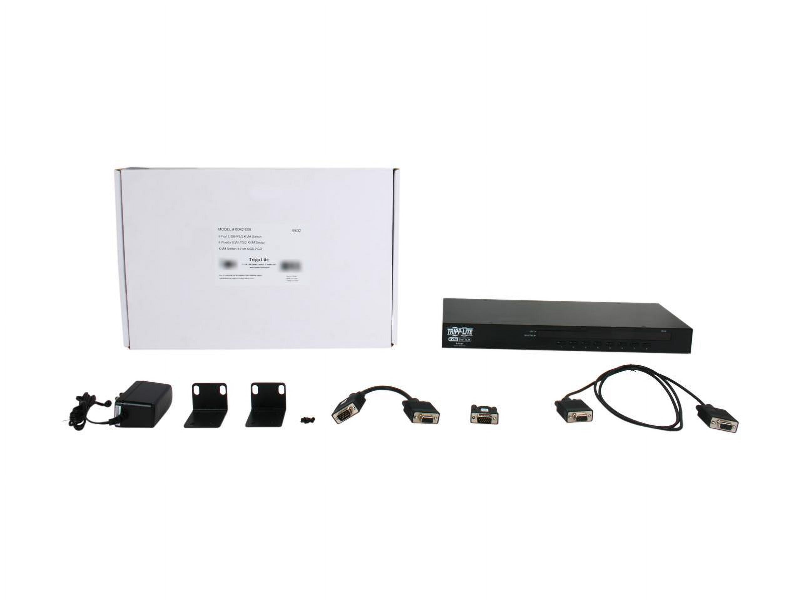 Tripp Lite by Eaton Rackmount KVM Switch 8-Port / USB / PS2 w/ On Screen Display 1U - 8 x 1 - 8 x HD-15 - 1U - Rack-mountable