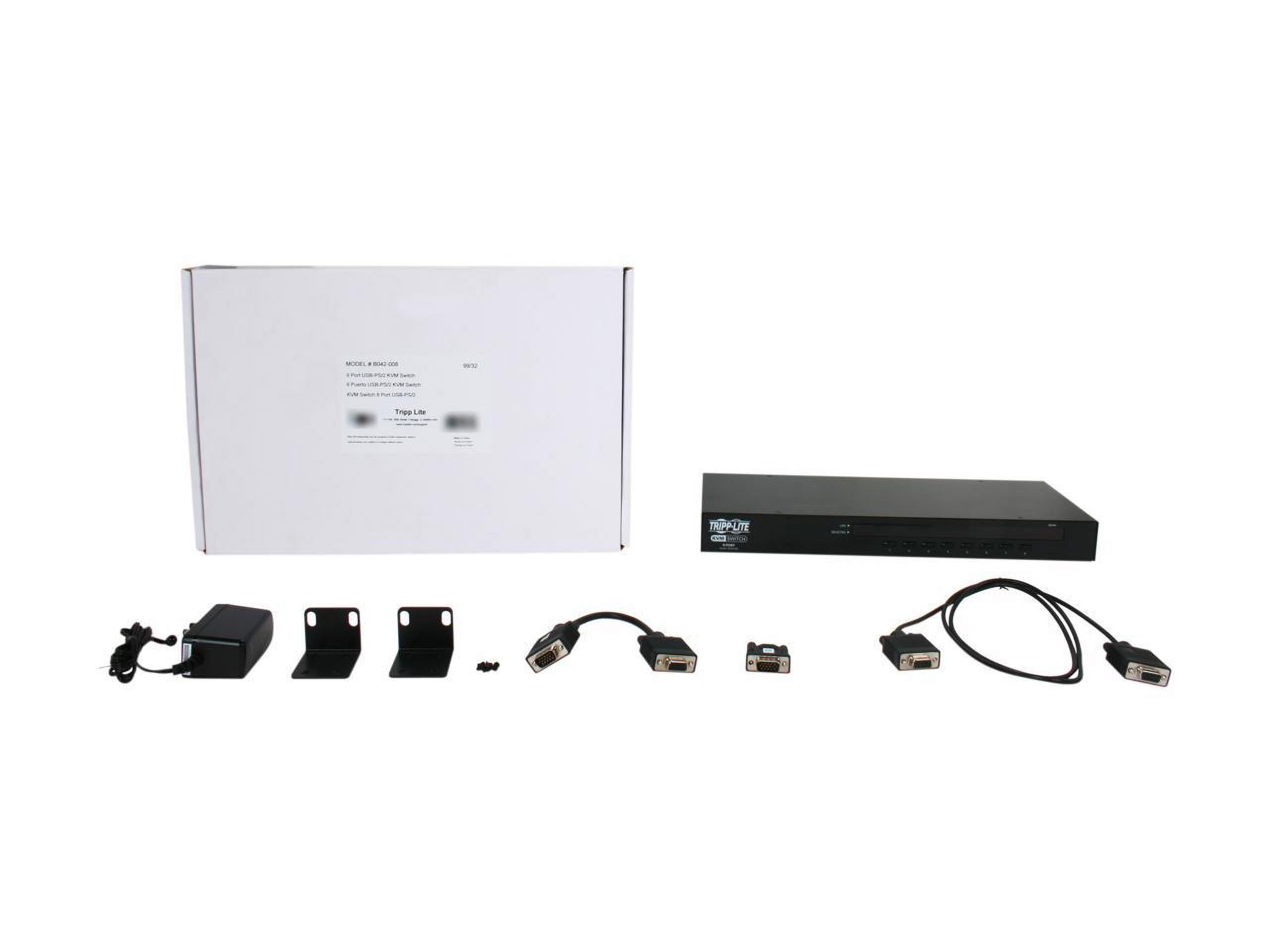 Tripp Lite 8-Port 1U Rack-Mount USB/PS2 KVM Switch with On-Screen Display (B042-008) - image 4 of 4