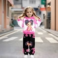 thumbnail image 2 of LIIPEE Autumn Winter Outfit Sets For Girls Cartoon Graphic Long Sleeve Pullover Hoodies And Sweatpants 2 Piece Set Kids Casual Comfortable Cute Outfits,7-8 Years, 2 of 8