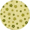 thumbnail image 1 of Ahgly Company Indoor Round Patterned Sun Yellow Area Rugs, 4' Round, 1 of 6