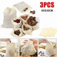 thumbnail image 2 of 3x Organic Cotton Nut Milk Bag Reusable Food Strainer Brew Coffee Cheese Cloth, 2 of 5