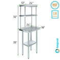 thumbnail image 3 of AmGood 18" x 24" Stainless Steel Work Table With 12" Wide Double Tier Overshelf | Metal Kitchen Prep Table & Shelving Combo, 3 of 9