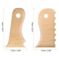 thumbnail image 2 of Uxcell 2pcs Pottery Ribs Trimming Tools Pottery Profile Curved Shaper Wave Design Tool Beech for Carving Ceramics Clay, 2 of 6