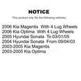 thumbnail image 2 of CMX Front Disc Brake Rotors and Ceramic Pads Kit for Car Hyundai Sonata Kia Optima Magentis K8C-100262, 2 of 11