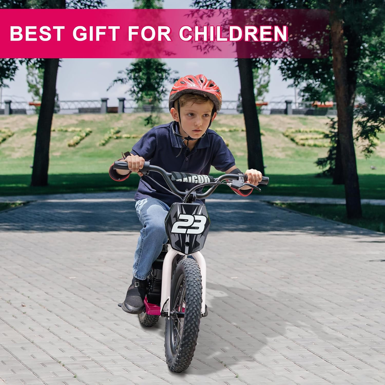 Cuoote Kids Electric Dirt Bike, Ages 6-12, 250W Brushless Motor, 15.5MPH, 16" Tires, 24V Battery