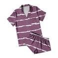 thumbnail image 5 of Abomasnow Women's 2 Pieces Pajamas Set Button Down Short Sleeve Collared Shirts Elastic High Waist Shorts Casual Soft Sleepwear Loungewear Set with Pockets, 5 of 7