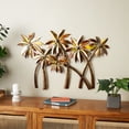 thumbnail image 2 of DecMode Copper Stainless Steel Metal Slanted Tree Wall Decor with Red and Yellow Accents, 2 of 9