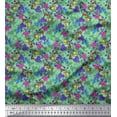 thumbnail image 1 of Soimoi Velvet Fabric Leaves & Bell Floral Print Sewing Fabric Yard 58 Inch Wide, 1 of 3