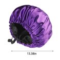 thumbnail image 3 of Satin Sleeping Cap, Double Layer Night Hair Bonnet, Adjustable Straps for Secure Fit, Soft Breathable Fabric for Hair Protection and Frizz Reduction, Multi-Color Reversible Design, 34x34cm, 3 of 7