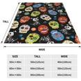 thumbnail image 4 of Sugar Skull Day of The Dead Blanket Home Decor Flannel Fleece Dog Throw Blanket Warm Soft Bed Couch Blanket Gift for Kids Adults 80×60, 4 of 6