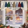 thumbnail image 6 of Plaid Christmas Tree Tie Up Valances Curtain, Cow Leopard Check Xmas Tree Retro Linen Adjustable Rod Pocket Short Window Treatment Tie Up Curtains Valances for Kitchen Living Room Bathroom 42x18 In, 6 of 9
