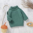 thumbnail image 2 of Toimothcn Casual Infant Toddler Girl's Sweater Long Sleeve Turtleneck Simple Solid Color Knit Sweaters Warm Soft Loose Fit Pullover Knitted Sweater Comfy Girl's Clothing, 2 of 9