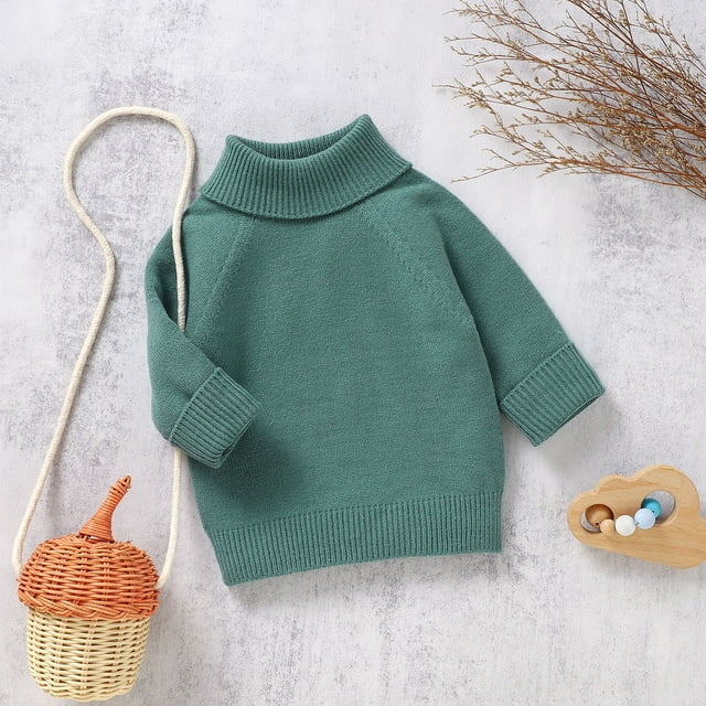 Chandail Col Roulé en Tricot pour Filles Doux Chaud Confortable Chandail d'Hiver pour Enfants