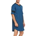 thumbnail image 2 of Men's Cotton Nightshirt Short Sleeve Sleepwear Soft Comfy Nightgown Loose Sleep Shirt S-XXL, 2 of 6