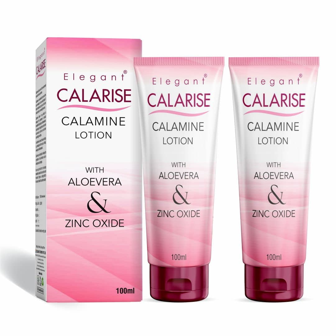ELEGANT CALARISE Calamine Lotion With Aloevera & Zinc Oxide 100ml (Pack of 2) For Skin Soothing