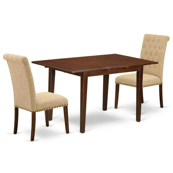 East West Furniture Dining Room Set Mahogany, NOBR3-MAH-04