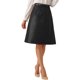 thumbnail image 4 of Falda Midi Lápiz de Cuero Sintético A-Line de Cintura Alta Vintage para Mujeres INSPIRE CHIC XL Negra, 4 of 6