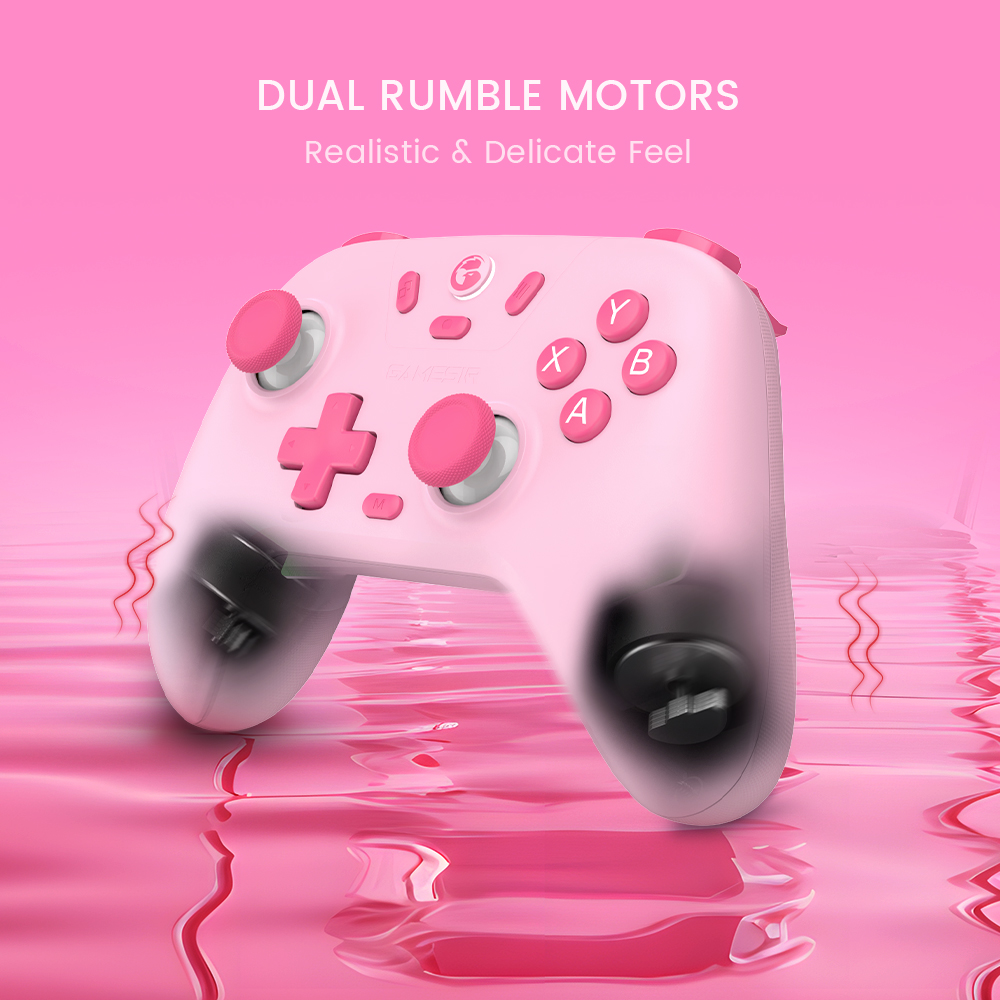 GameSir Nova Lite Controlador Inalámbrico 2.4g para PC Windows, iPhone, Android, Switch2, Switch y Steam Deck, Gamepad Bluetooth con Gatillo Hall Effect, Turbo, Vibración (Gris) 8