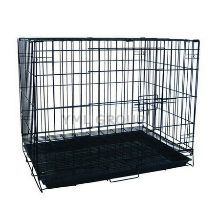 UPC: 0833775004887 | YML Double Door Pet Kennel w/ Plastic Tray  Black  48 L